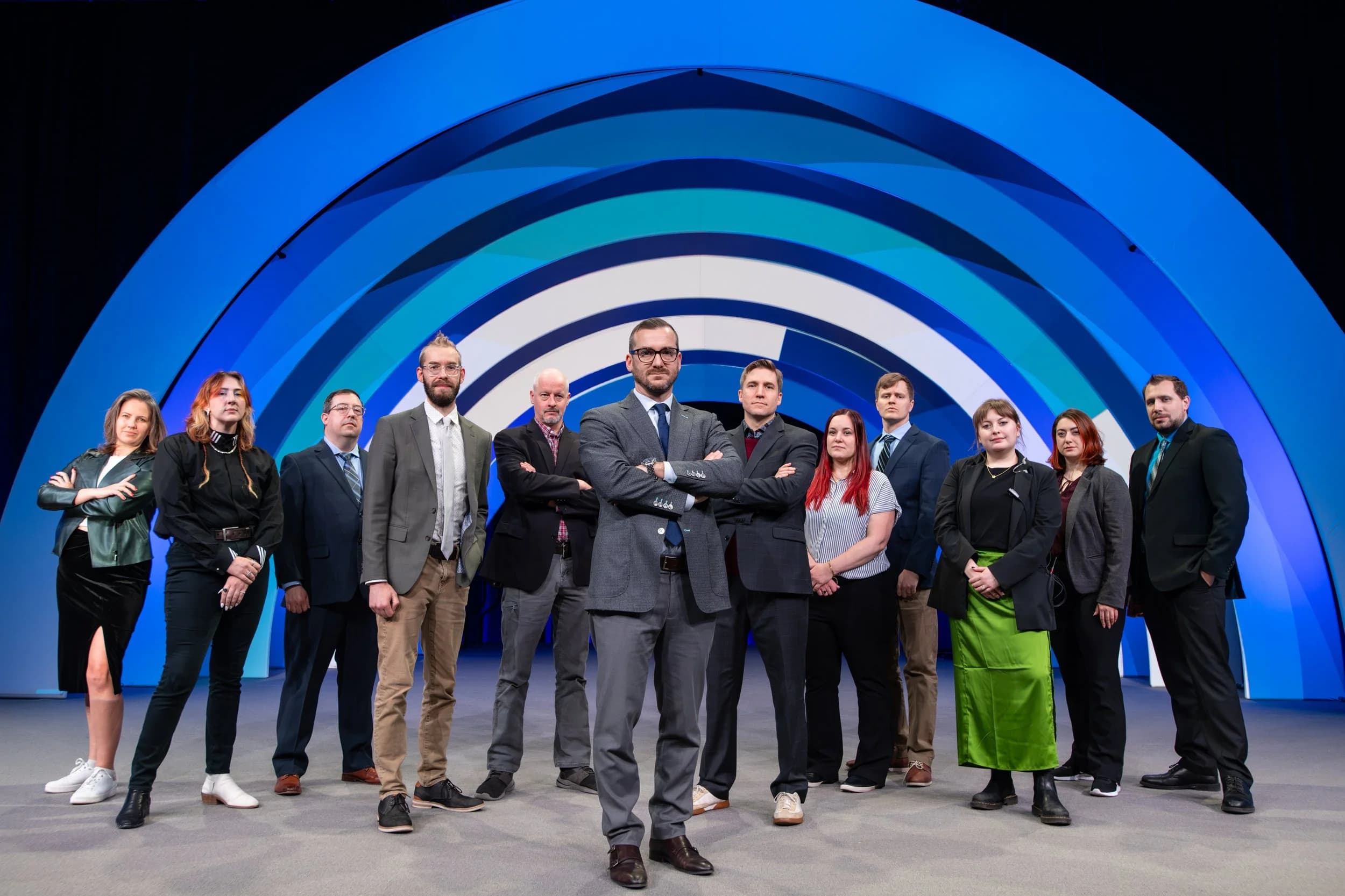 The 180 Group team on-site at a pharma event production
